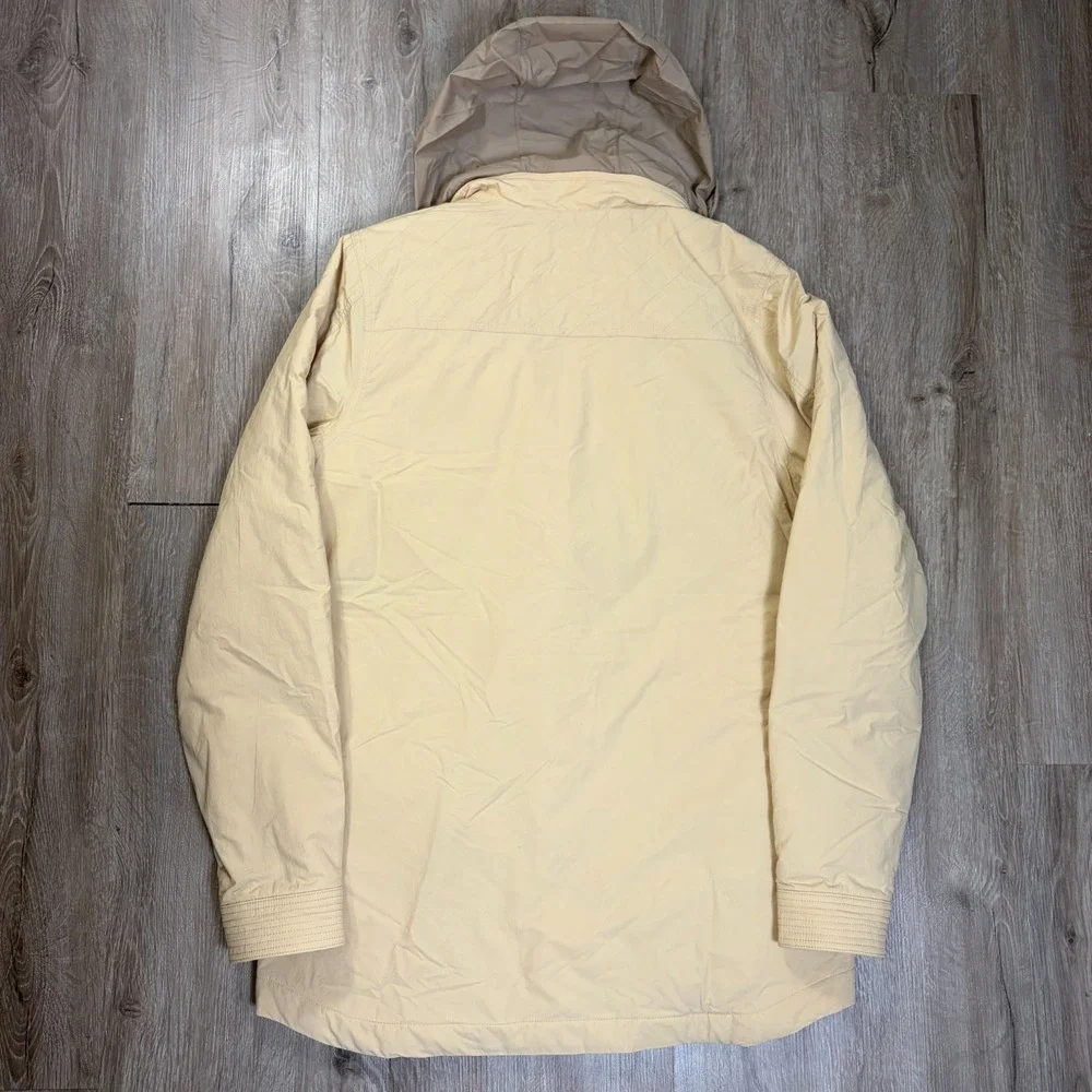 NWT LL Bean Men's Insulated Travel Jacket Medium Tall Khaki Brown Hood 518081